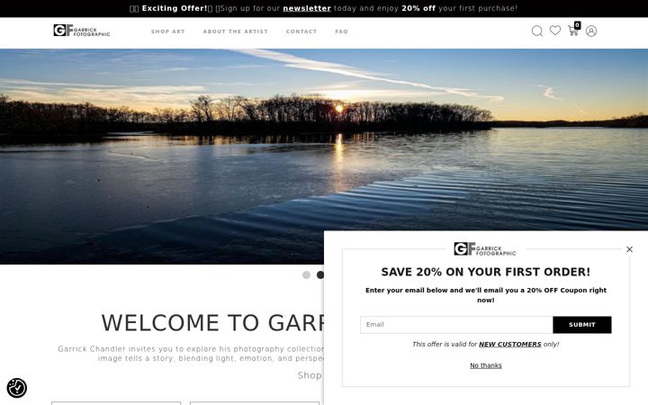 Screenshot of garrickfotographic.com