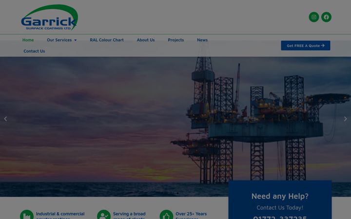 Screenshot of garricksurfacecoatings.co.uk