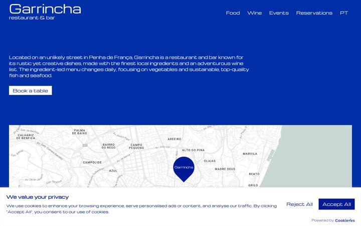 Screenshot of garrincha.restaurant