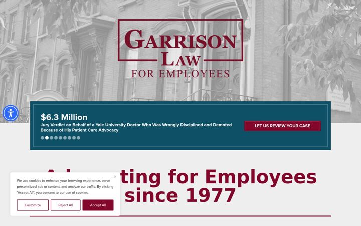 Screenshot of garrisonlaw.com