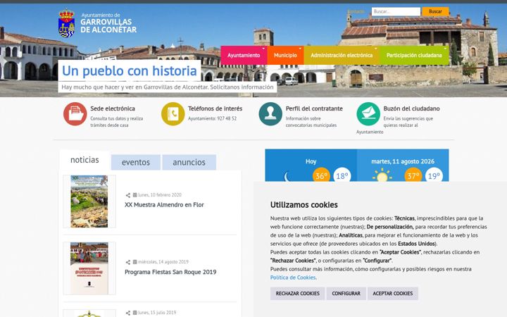 Screenshot of garrovillasdealconetar.es