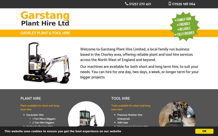 Screenshot of garstangplanthireltd.co.uk