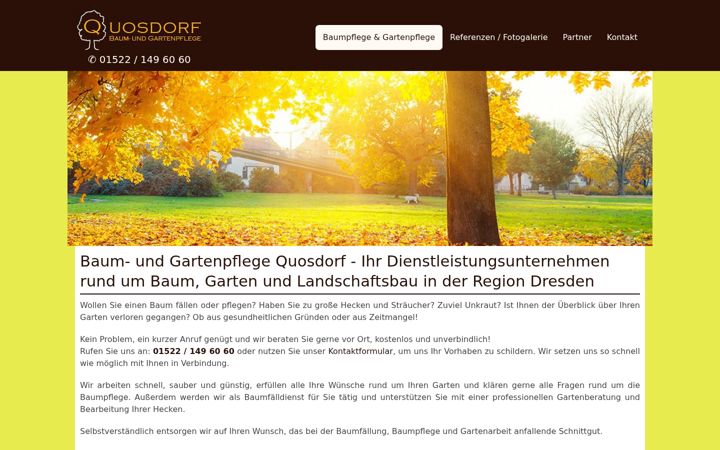 Skärmbild av garten-baumpflege-quosdorf.de
