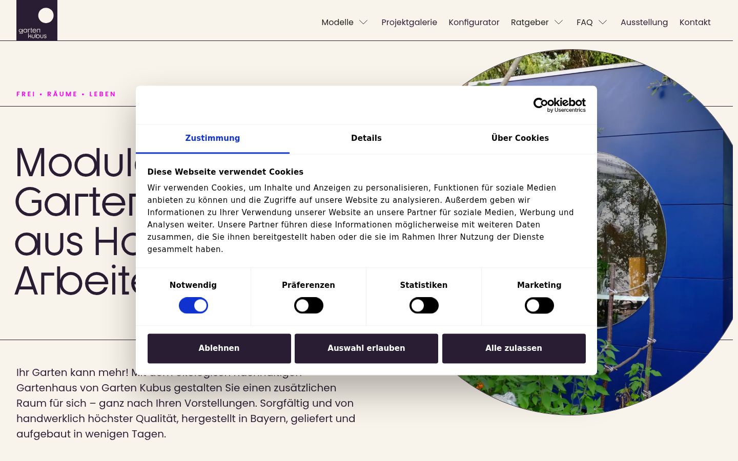 Screenshot del banner di consenso mostrato prima di qualsiasi interazione