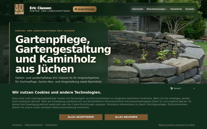 Screenshot di garten-landschaftsbau-eric-classen.de
