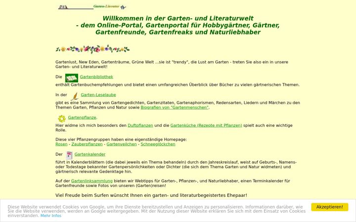 Screenshot of garten-literatur.de