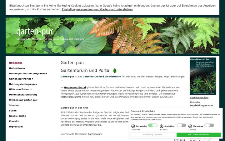 Zrzut ekranu garten-pur.de