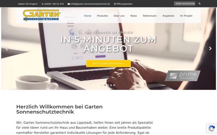Screenshot of garten-sonnenschutztechnik.de
