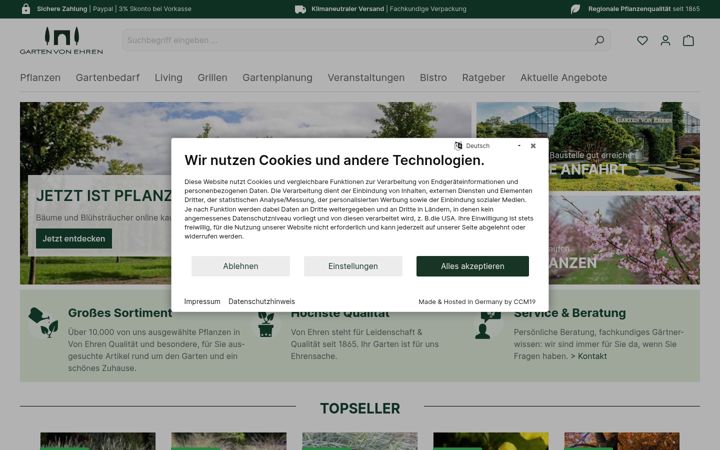 Zrzut ekranu garten-von-ehren.de