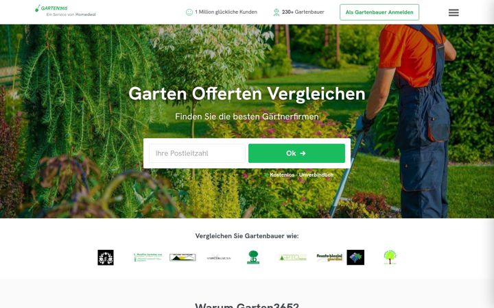 Screenshot of garten365.ch