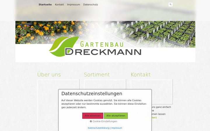 Screenshot of gartenbau-dreckmann.de