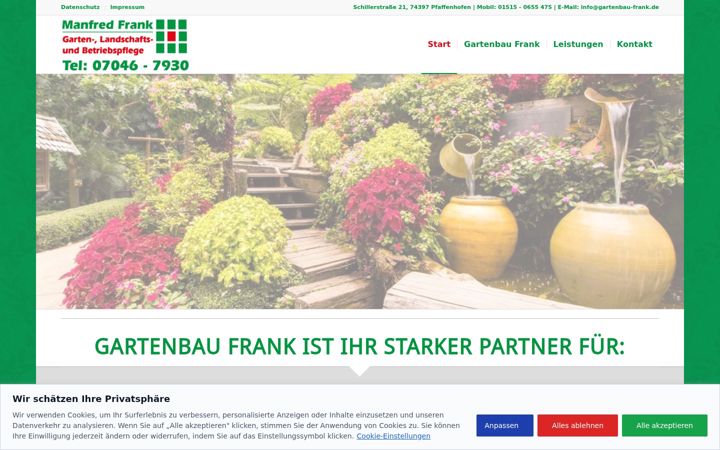 Screenshot of gartenbau-frank.de