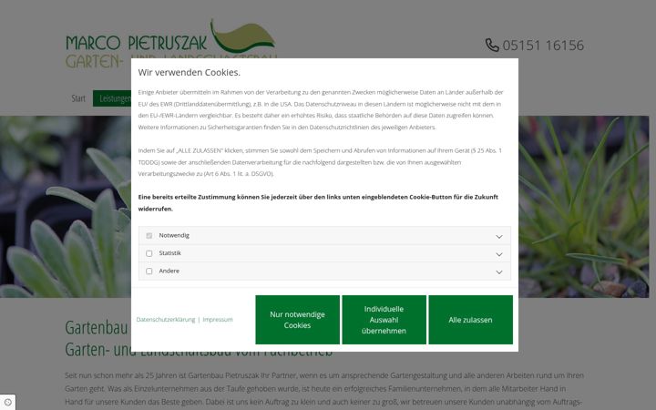 Екранна снимка на gartenbau-hameln.de