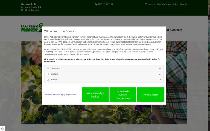Screenshot of gartenbau-marheinecke.de