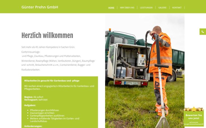 Screenshot of gartenbau-prehn.de