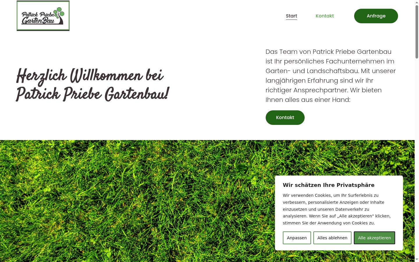 Screenshot des Einwilligungsbanners vor jeglicher Interaktion