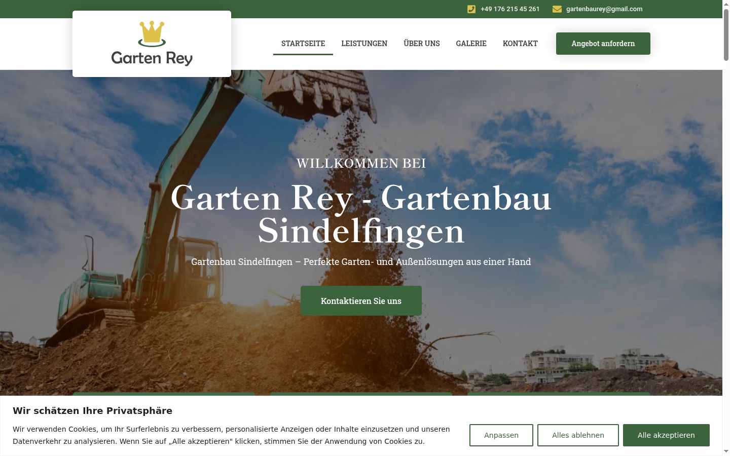 Screenshot des Einwilligungsbanners vor jeglicher Interaktion