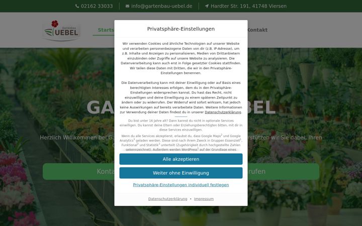 Screenshot of gartenbau-uebel.de
