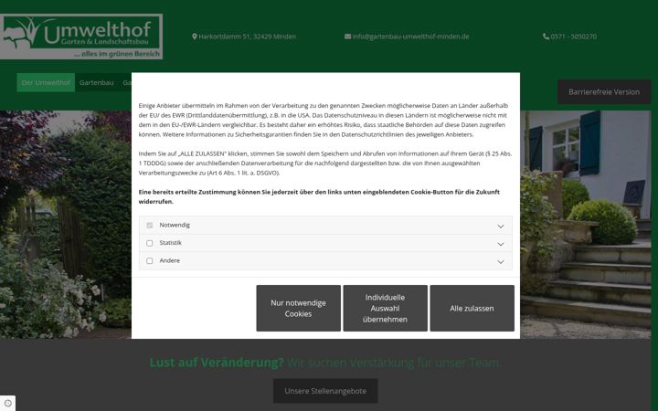 Screenshot of gartenbau-umwelthof-minden.de