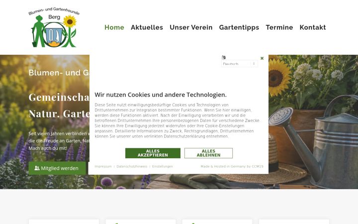 Screenshot of gartenbauverein-berg.de