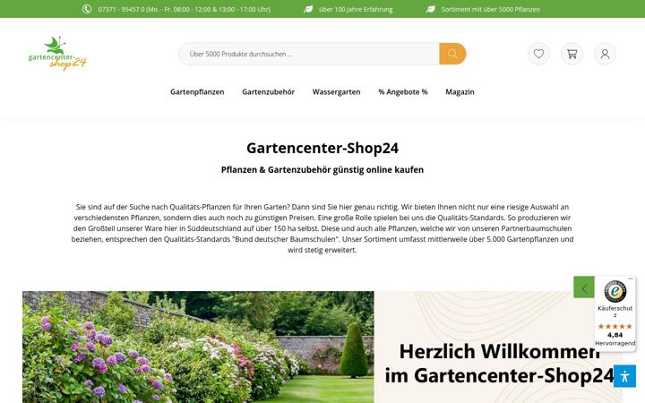 Screenshot of gartencenter-shop24.de