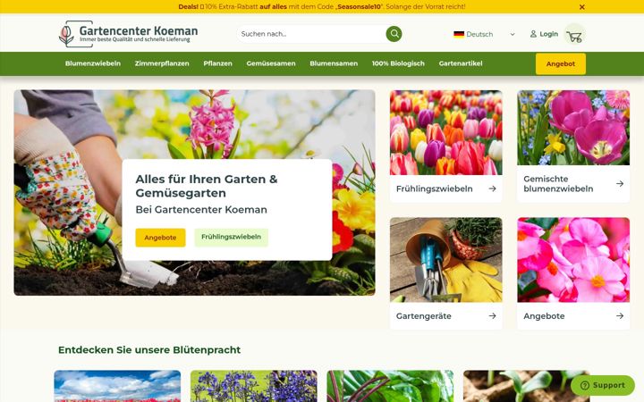 Screenshot of gartencenterkoeman.de