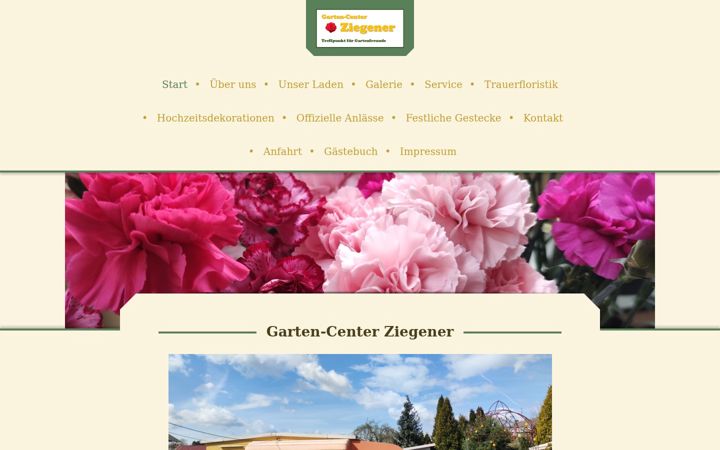Screenshot von gartencenterziegener.de