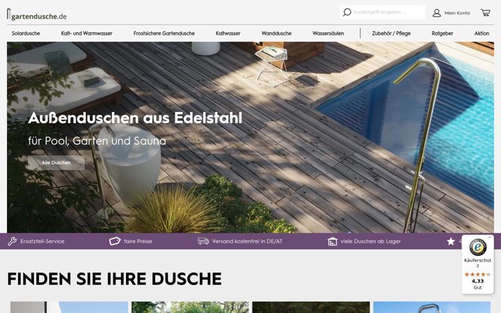Screenshot of gartendusche.de