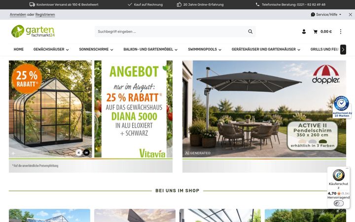 Screenshot of gartenfachmarkt24.de