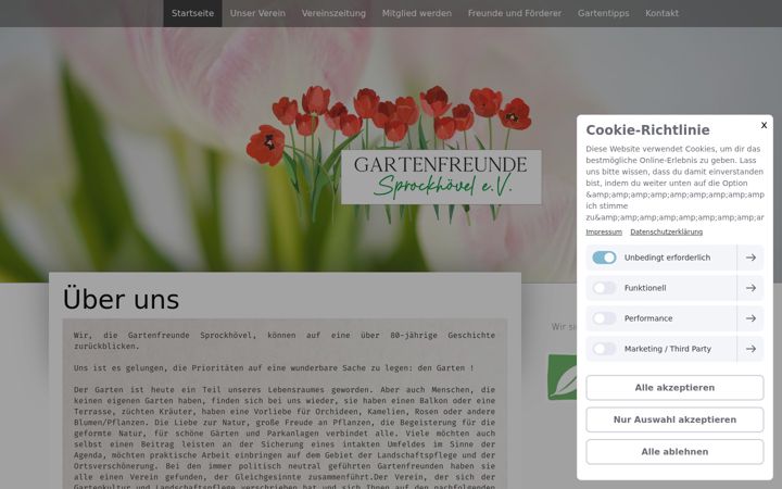 Screenshot of gartenfreunde-sprockhoevel.de