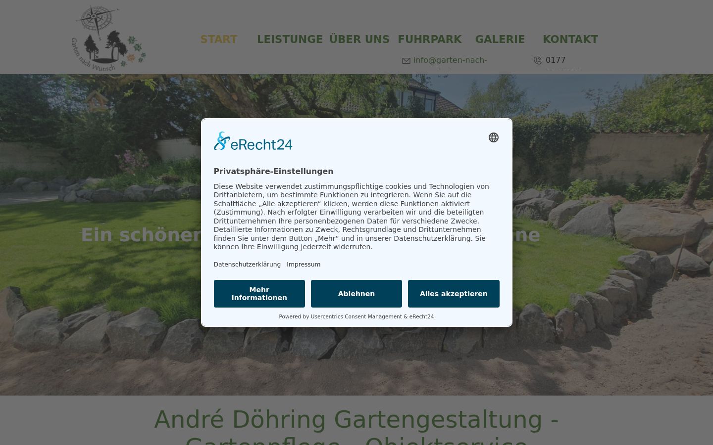Screenshot des Einwilligungsbanners vor jeglicher Interaktion