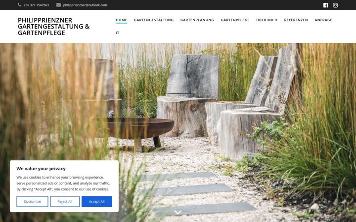 Screenshot of gartengestaltung-rienzner.com