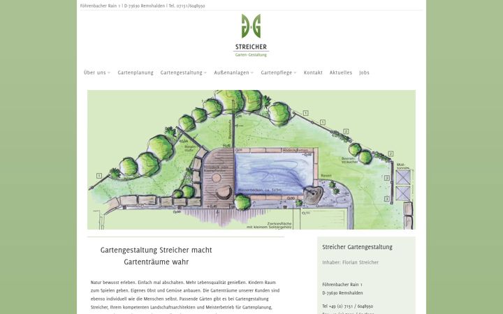 Captură de ecran a gartengestaltung-streicher.de