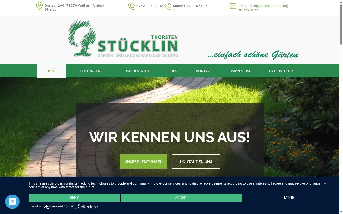 Screenshot of the consent banner shown before any interaction