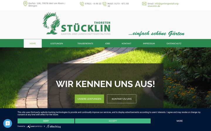 Captură de ecran a gartengestaltung-stuecklin.de