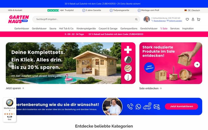 Snimka zaslona za gartenhaus.com