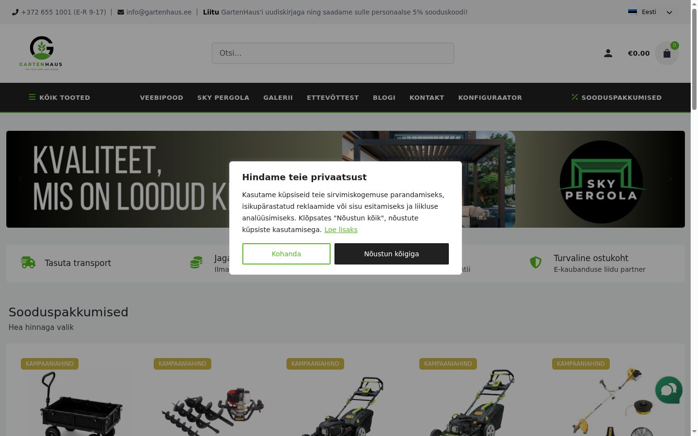 Screenshot tal-banner tal-kunsens muri qabel kwalunkwe interazzjoni