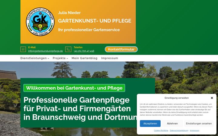 Skärmbild av gartenkunstundpflege.de