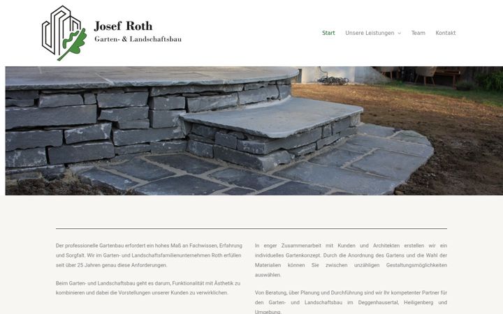 Skärmbild av gartenlandschaftsbau-roth.de