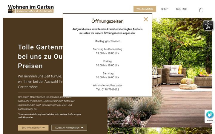 Captură de ecran a gartenmoebel-bocholt.de
