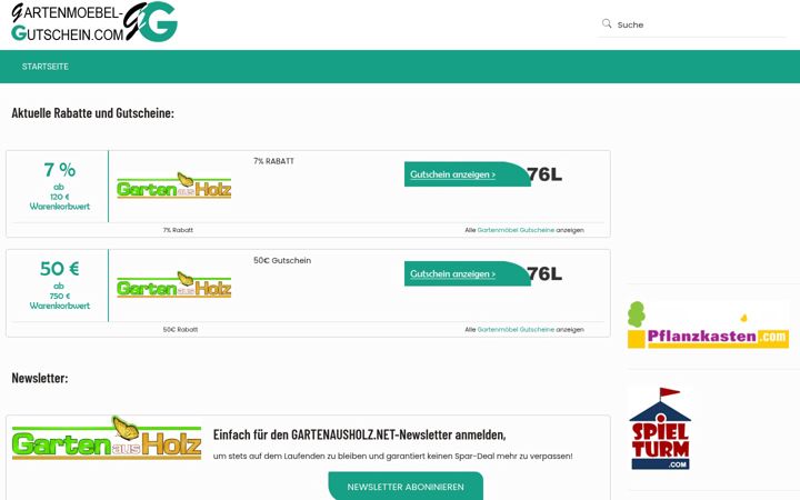 Screenshot of gartenmoebel-gutschein.com