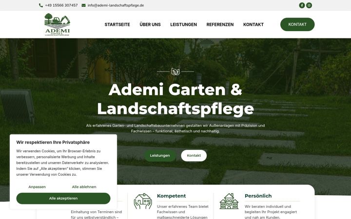 Screenshot of gartenpflege-ademi.de