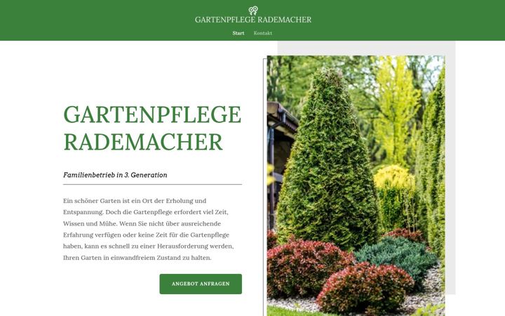 Snímek obrazovky gartenpflege-rademacher.de
