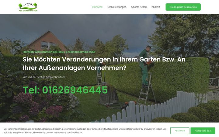 Captură de ecran a gartenservice-toni.de