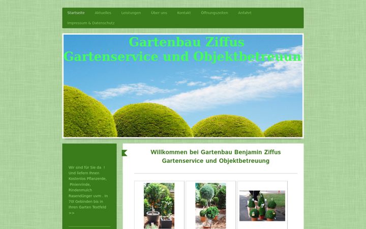Captură de ecran a gartenservice-ziffus.de