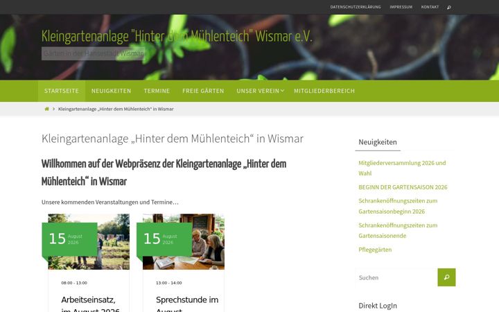 Screenshot of gartenwismar.de