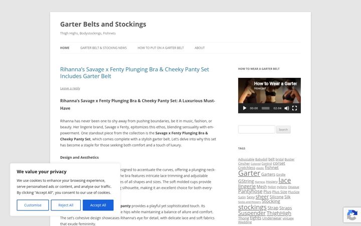 Screenshot of garterbeltsandstockings.net