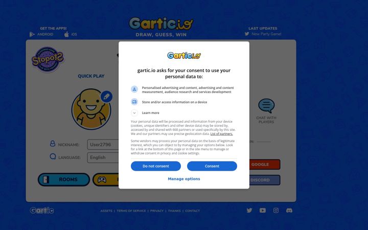 Screenshot stránky gartic.io