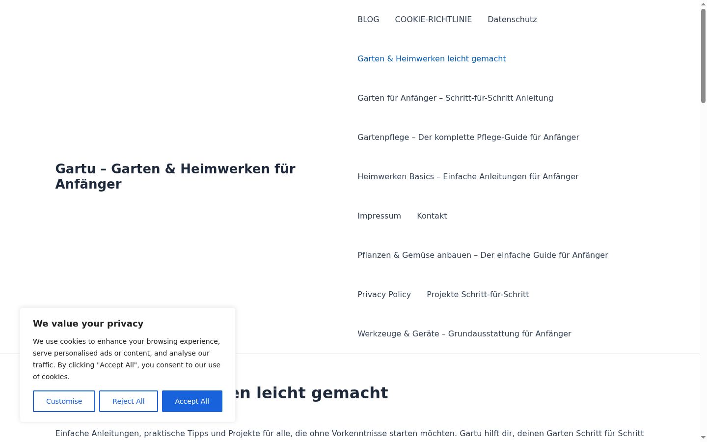 Screenshot del banner di consenso mostrato prima di qualsiasi interazione