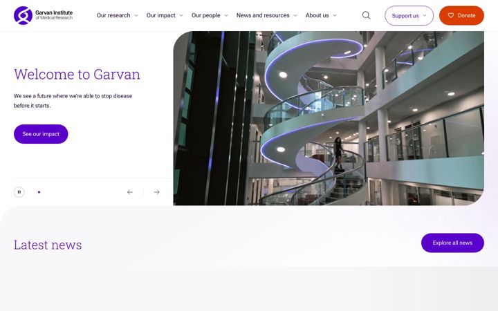 Screenshot of garvan.org.au